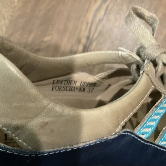 New Spring Step L'Artiste Women's Tied Leather Sneaker /Blue EU 37US 6.5-7 - Picture 3 of 6